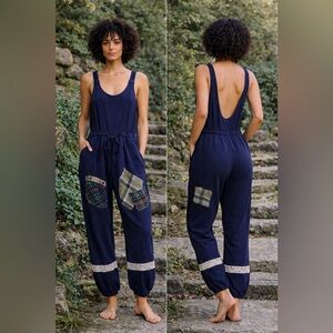 Upcycled patchwork jogger jumper, by Susie.